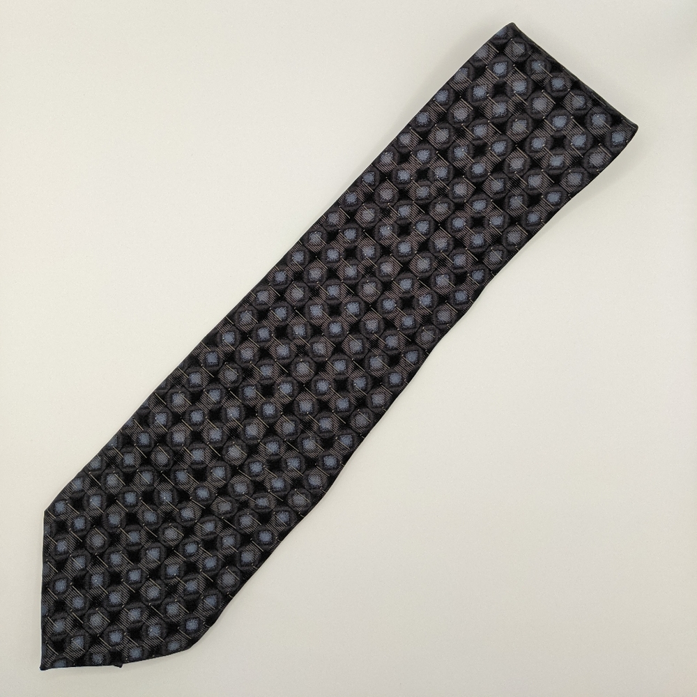 Barrington - Gray with Blue Geometric Pattern Men's Neck Tie